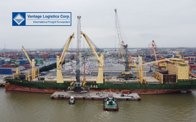 Vận chuyển thành công 4 cẩu Liebherr LHM550 + LHM500 từ cảng Tân Vũ, Hải Phòng về nhà máy Nosco Shipyard Quảng Ninh