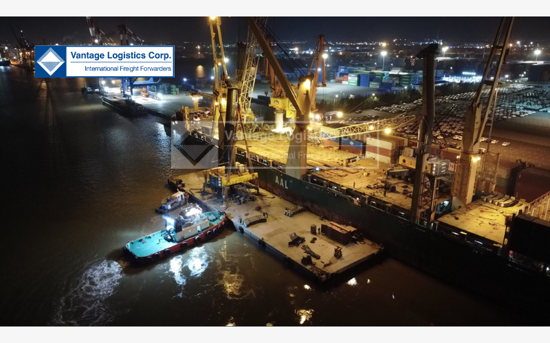 Vận chuyển thành công 4 cẩu Liebherr LHM550 + LHM500 từ cảng Tân Vũ, Hải Phòng về nhà máy Nosco Shipyard Quảng Ninh